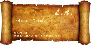 Lohner Arnót névjegykártya
